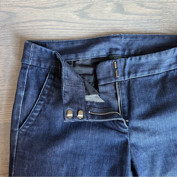 J. Crew City Fit Wide Leg Flat Front Denim Jeans 4 Tall trouser long - Picture 4 of 8